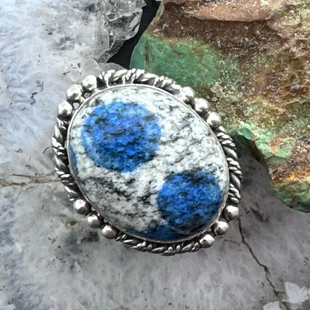 Sterling Silver Southwestern Style Teardrop K2 Jasper Ring Size 9 For Women